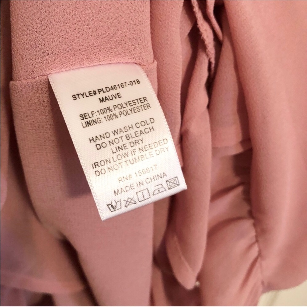 NWT Arula Long Sleeve Mauve Flowy Boho Dress 2X Dusty Rose Smocked Blush Pink - Picture 5 of 6